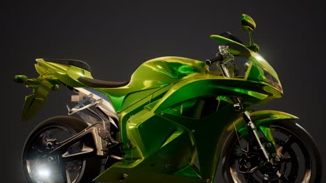 Moto-Sport-Bike-En-Estudio-Oscuro-Con-Luces-Brillantes